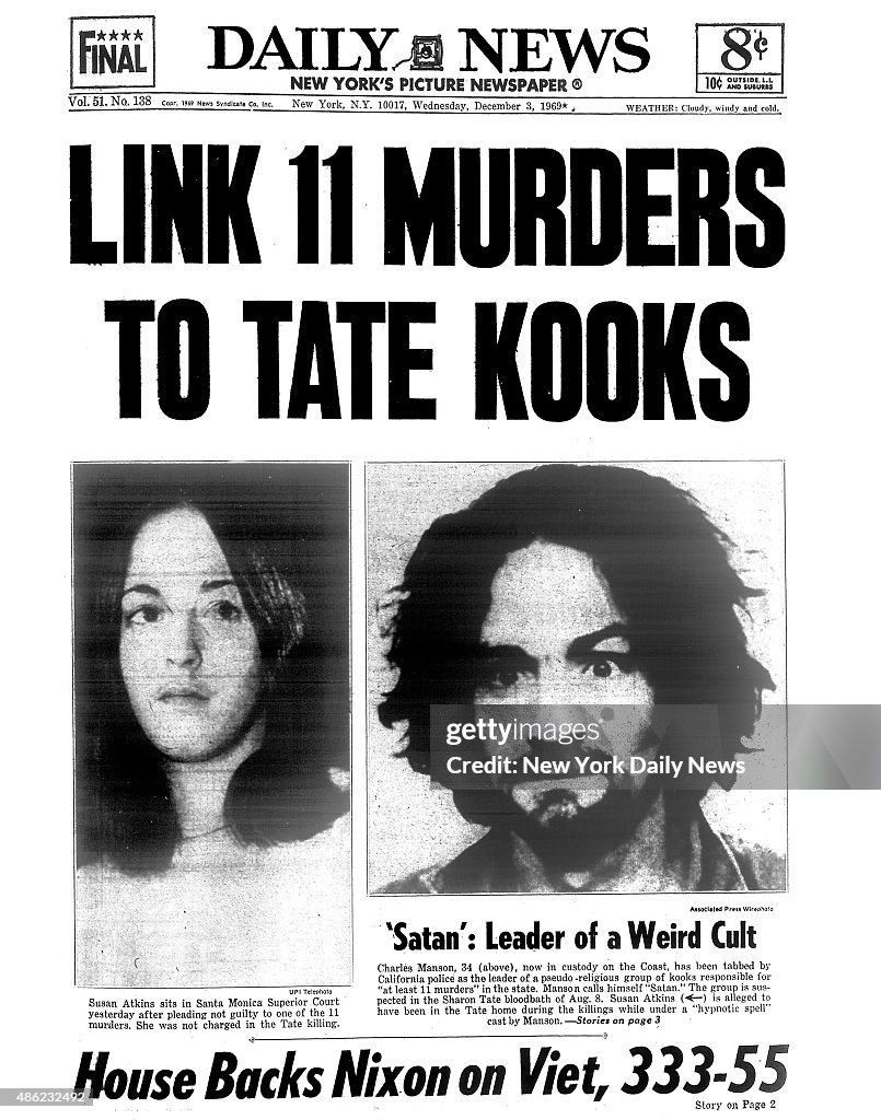 Daily News front page Sharon Tate