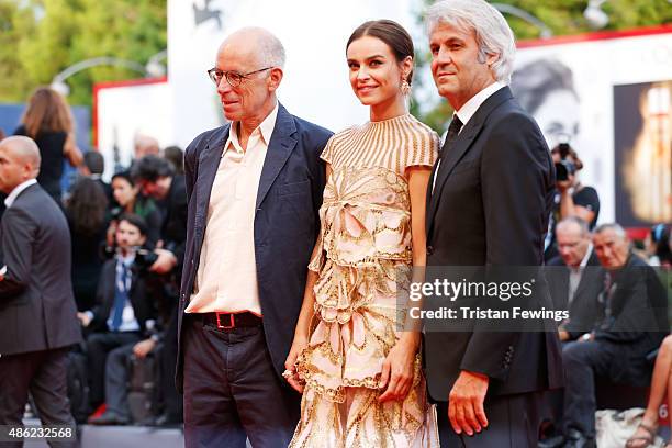 Gabriele Salvatores, Domenico Procacci and Kasia Smutniak attend the opening ceremony and premiere of 'Everest' during the 72nd Venice Film Festival...