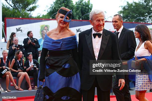 Marina Ripa di Meana and Carlo Ripa di Meana attend the opening ceremony and premiere of 'Everest' during the 72nd Venice Film Festival on September...