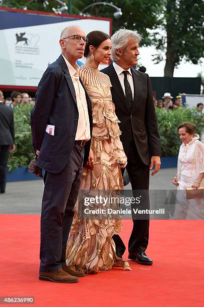 Gabriele Salvatores, Domenico Procacci and Kasia Smutniak attend the opening ceremony and premiere of 'Everest' during the 72nd Venice Film Festival...