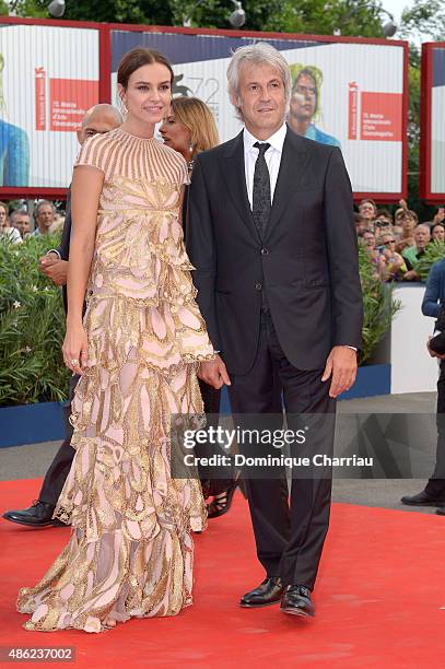 Kasia Smutniak and Domenico Procacci attend the opening ceremony and premiere of 'Everest' during the 72nd Venice Film Festival on September 2, 2015...