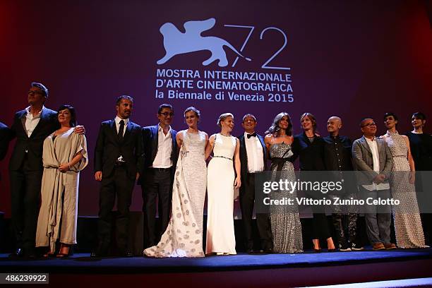 Jury members Francesco Munzi, Nuri Bilge Ceylan, Diane Kruger, Elizabeth Banks, Emmanuel Carrere, Elisa Sednaoui, Alix Delaporte, Jonathan Demme,...