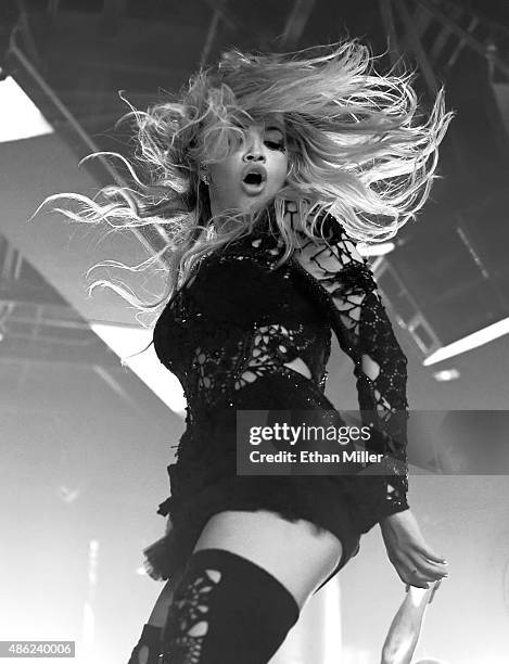 Singer Rita Ora performs at Drai's Beach Club - Nightclub at The Cromwell Las Vegas on August 30, 2015 in Las Vegas, Nevada.