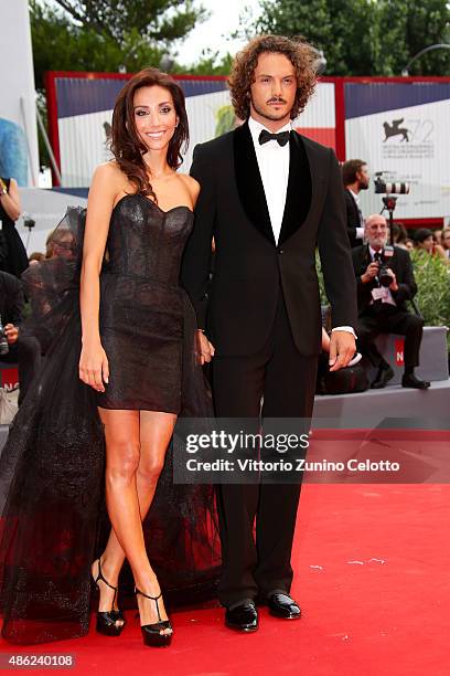 Chicca Rocco and Giovanni Masiero attend the opening ceremony and premiere of 'Everest' during the 72nd Venice Film Festival on September 2, 2015 in...