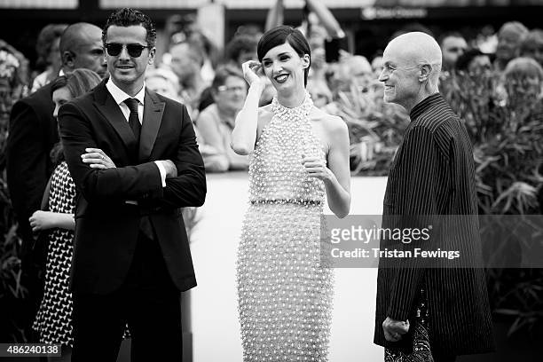 An alternative view as Pawel Pawlikowski, Paz Vega and Jonathan Demme attend the opening ceremony and premiere of 'Everest' during the 72nd Venice...
