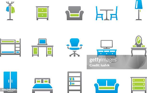 stampico icons - furniture - coat rack stock illustrations