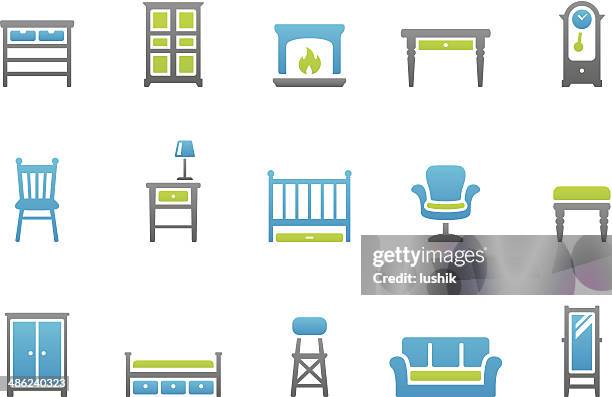 stampico icons - home interior - bean bag stock illustrations