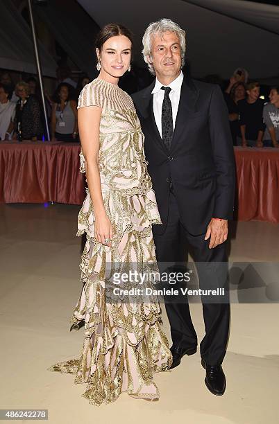 Domenico Procacci and Kasia Smutniak attend the opening dinner during the 72nd Venice Film Festival on September 2, 2015 in Venice, Italy.