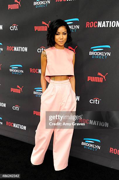 Jhene Aiko attends the Roc Nation Grammy Brunch 2015 on February 7, 2015 in Beverly Hills, California.