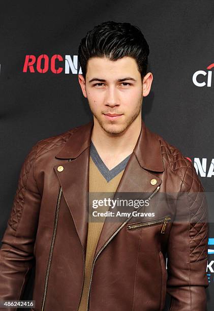 Nick Jonas attends the Roc Nation Grammy Brunch 2015 on February 7, 2015 in Beverly Hills, California.