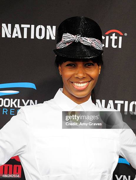 Santigold attends the Roc Nation Grammy Brunch 2015 on February 7, 2015 in Beverly Hills, California.