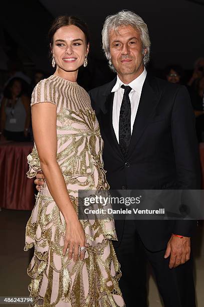 Domenico Procacci and Kasia Smutniak attend the opening dinner during the 72nd Venice Film Festival on September 2, 2015 in Venice, Italy.