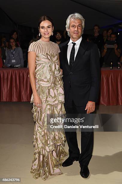 Domenico Procacci and Kasia Smutniak attend the opening dinner during the 72nd Venice Film Festival on September 2, 2015 in Venice, Italy.