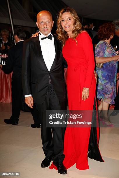 Daniela Santanche and Alessandro Sallusti attend the opening dinner during the 72nd Venice Film Festival on September 2, 2015 in Venice, Italy.