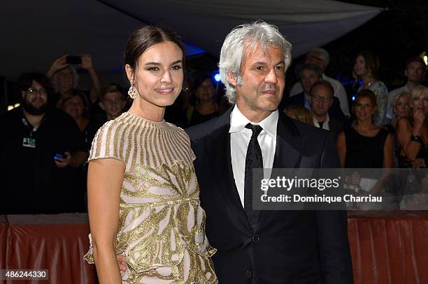Kasia Smutniak and Domenico Procacci attend the opening dinner during the 72nd Venice Film Festival on September 2, 2015 in Venice, Italy.