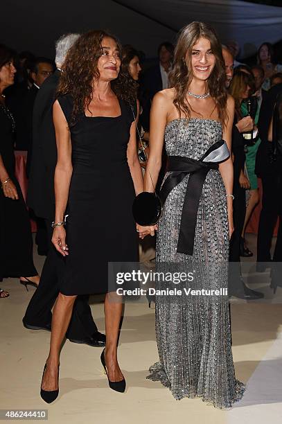 Elisa Sednaoui and her mother attend the opening dinner during the 72nd Venice Film Festival on September 2, 2015 in Venice, Italy.