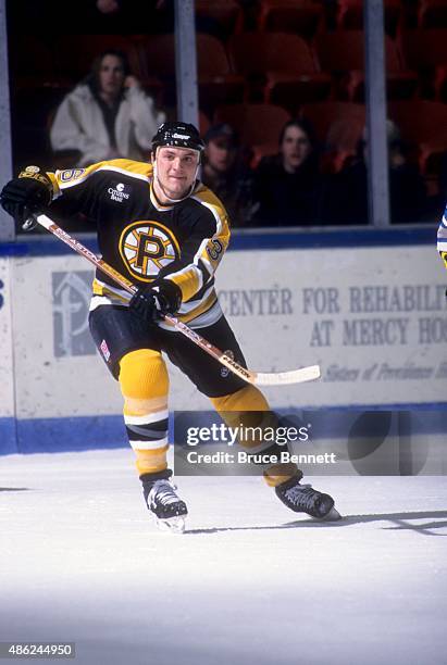 John Gruden of the Providence Bruins skates on the ice during an AHL game in January, 1996.