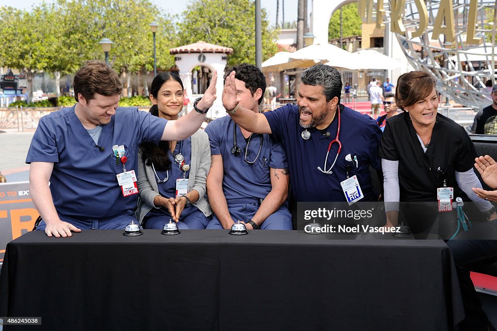 Cast Of "Code Black": Marcia Gay Harden, Luis Guzman, Melanie Chandra, Harry Ford And Ben Hollingsworth On "Extra"