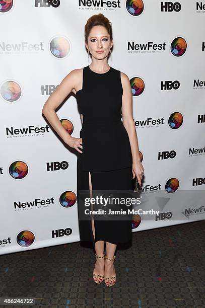 Actress Judy Greer attends the New York premiere of "Addicted To Fresno" at SVA Theater on September 2, 2015 in New York City.