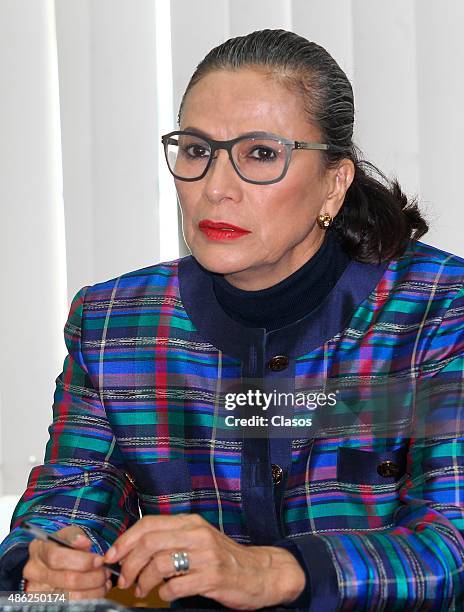 Mexican actress Patricia Reyes Spindola attends "La Calle de la Amargura" film press conference at Instituto Mexicano De Cinematografia on August 31,...