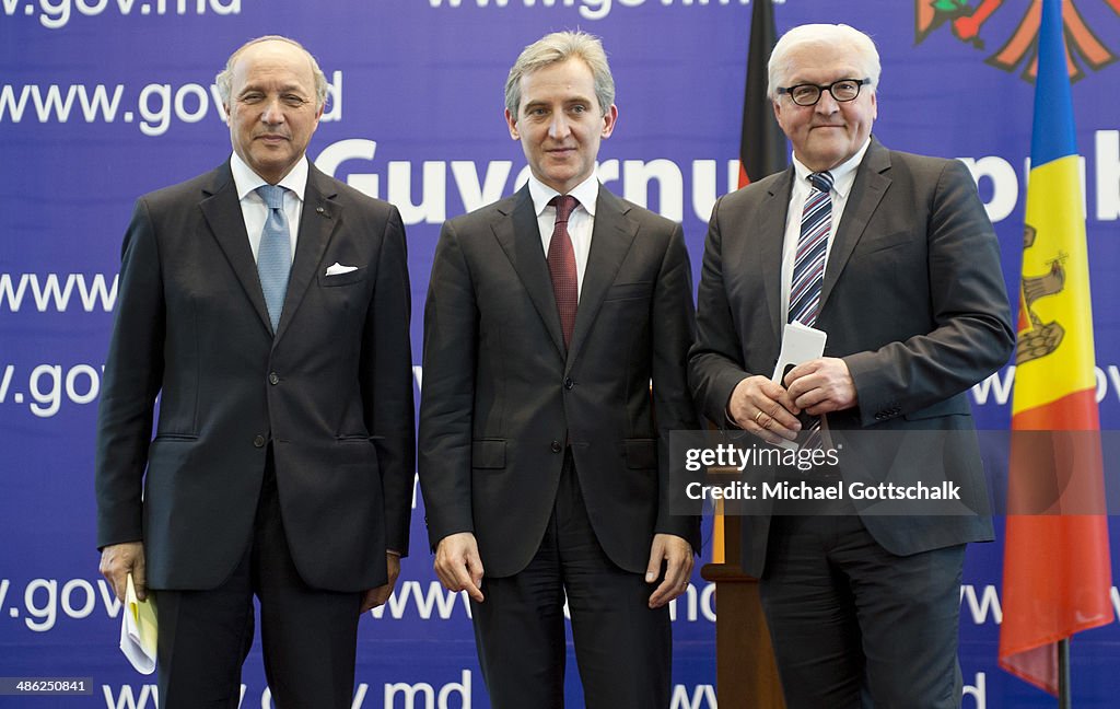 German Foreign Minister Steinmeier And Foreign Minister Laurent Fabius Visit Chisinau