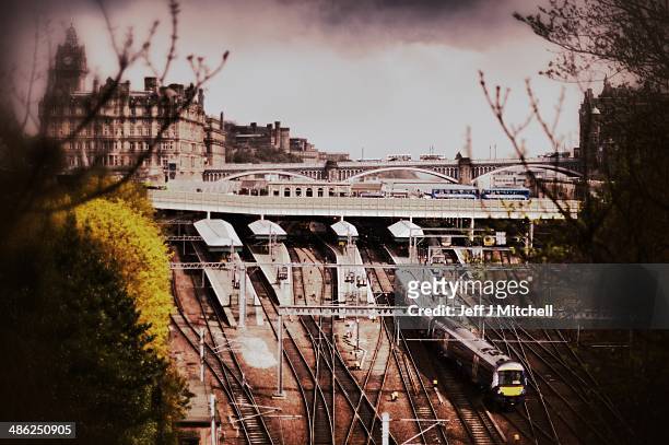 Train pulls out of Waverley Station on April 23, 2014 in Edinburgh, Scotland. A referendum on whether Scotland should be an independent country will...