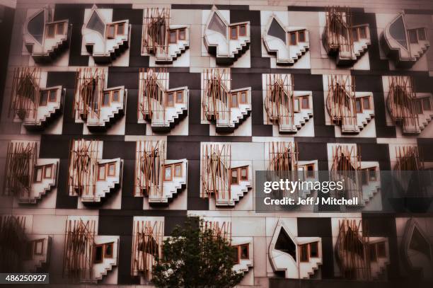 General view of the rear of the Scottish Parliament building on April 23, 2014 in Edinburgh, Scotland. A referendum on whether Scotland should be an...