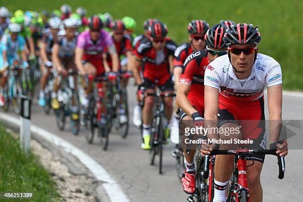 Rick Zabel of Germany and BMC Racing Team during stage two of the Giro del Trentino from Limone sul Garda to San Giacomo di Brentonico on April 23,...