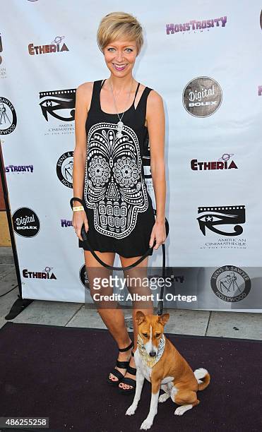 Director Axelle Carolyn with Anubis arrives for the Etheria Film Night 2015 held at American Cinematheque's Egyptian Theatre on June 13, 2015 in...