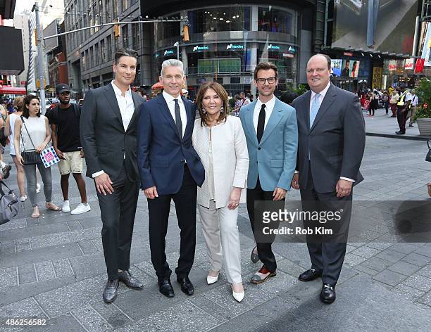 Cameron Silver, Robert D'Loren, Judith Ripka, Brad Goreski and David Wicks attend Xcel Brands, Inc. Rings The NASDAQ Closing Bell at NASDAQ...