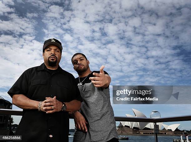 Rapper, Ice Cube, and his son, O'Shea Jackson, Jr., are in Sydney to promote their new movie, Straight Outta Compton, September 2, 2015. Jackson...