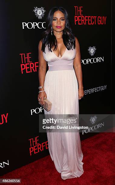 Actress Sanaa Lathan attends the premiere of Screen Gems' "The Perfect Guy" at the WGA Theater on September 2, 2015 in Beverly Hills, California.