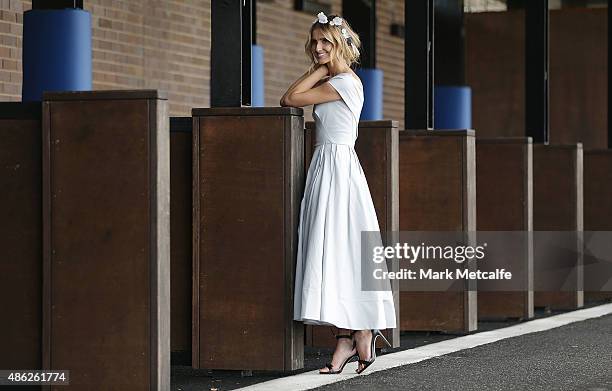 Kate Waterhouse poses during the 2015 Sydney Spring Carnival launch at Royal Randwick Racecourse on September 3, 2015 in Sydney, Australia.