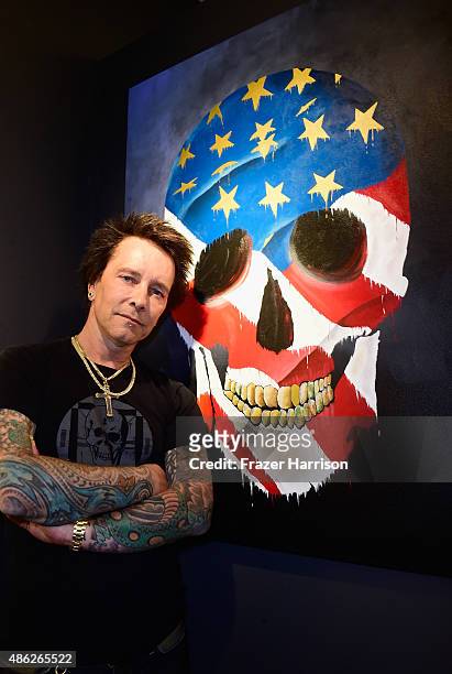 Musician/artist Billy Morrison attends an VIP Opening Reception For "Dis-Ease" An Evening Of Fine Art With Billy Morrison at Mouche Gallery on...