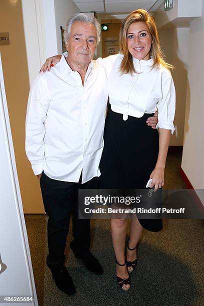 Main guest of the show, Actor Pierre Arditi and Amanda Sthers attend the 'Vivement Dimanche' French TV Show. Held at Pavillon Gabriel on September 2,...
