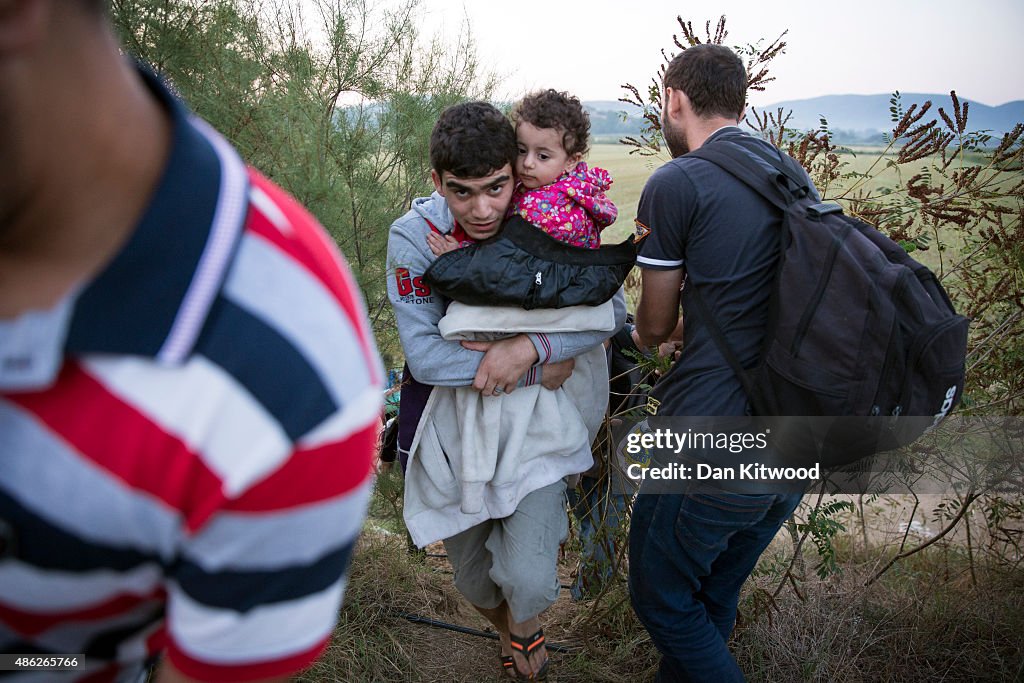 Migrants Gather At Greece-Macedonia Border As They Continue Their Journey Into Europe