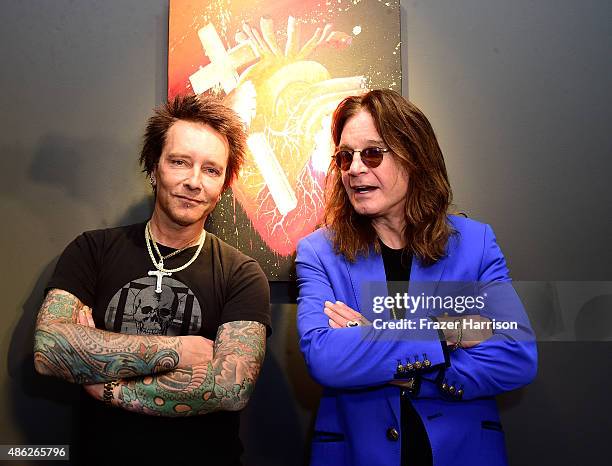 Musican\Artist Billy Morrison and musican Ozzy Osbourne attend an VIP Opening Reception For "Dis-Ease" An Evening Of Fine Art With Billy Morrison at...