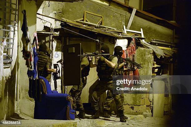 Turkish police hold an organized crime operation in Beyoglu district of Istanbul, Turkey on September 3, 2015.