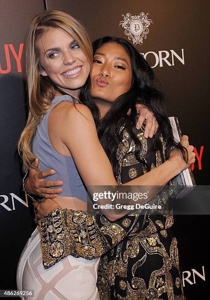 AnnaLynne McCord and Chloe Flower arrive at the premiere of Screen Gems' "The Perfect Guy" at The WGA Theater on September 2, 2015 in Beverly Hills,...