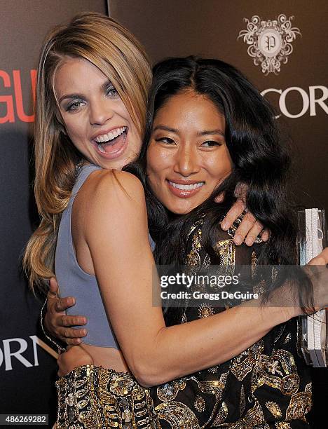 AnnaLynne McCord and Chloe Flower arrive at the premiere of Screen Gems' "The Perfect Guy" at The WGA Theater on September 2, 2015 in Beverly Hills,...