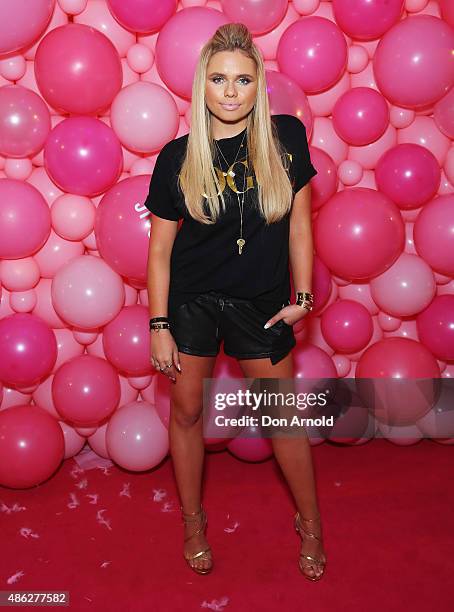 Alli Simpson poses during the JT One launch at David Jones Elizabeth Street Store on September 3, 2015 in Sydney, Australia.