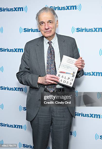 Political activist/author Ralph Nader visits the SiriusXM Studios on April 23, 2014 in New York City.