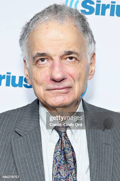 Political activist/author Ralph Nader visits the SiriusXM Studios on April 23, 2014 in New York City.