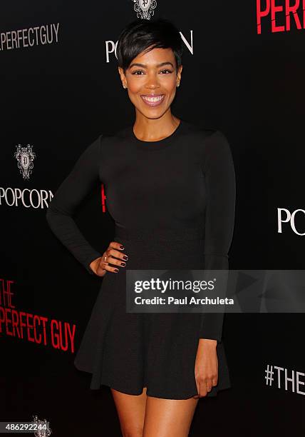 Actress Jazmyn Simon attends the premiere of "The Perfect Guy" at The WGA Theater on September 2, 2015 in Beverly Hills, California.