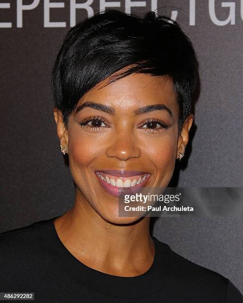 Actress Jazmyn Simon attends the premiere of "The Perfect Guy" at The WGA Theater on September 2, 2015 in Beverly Hills, California.
