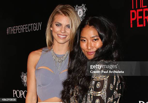 Actress AnnaLynne McCord and Musician Chloe Flower attend the premiere of "The Perfect Guy" at The WGA Theater on September 2, 2015 in Beverly Hills,...