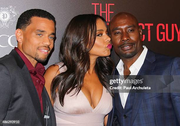 Actors Michael Ealy, Sanaa Lathan and Morris Chestnut attend the premiere of "The Perfect Guy" at The WGA Theater on September 2, 2015 in Beverly...