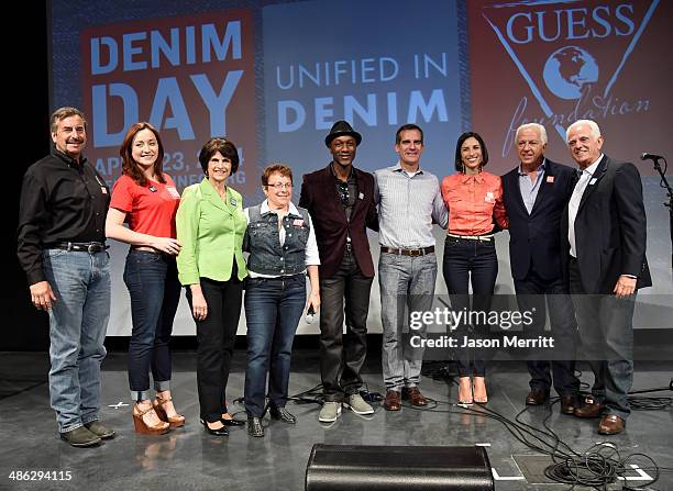 Chief of L.A.P.D Charlie Beck, Peace Over Violence's Britni Soto, Congresswoman Lucille Roybal-Allard , Denim Day Founder and Peace Over Violence...