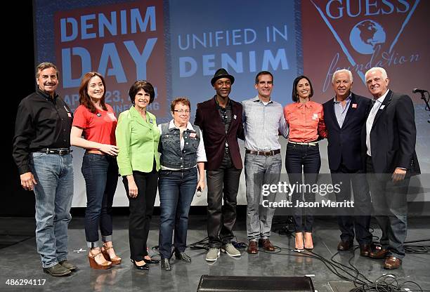 Chief of L.A.P.D Charlie Beck, Peace Over Violence's Britni Soto, Congresswoman Lucille Roybal-Allard , Denim Day Founder and Peace Over Violence...