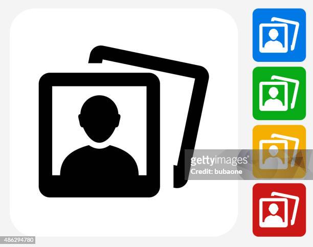 headshot pictures icon flat graphic design - photograph icon stock illustrations
